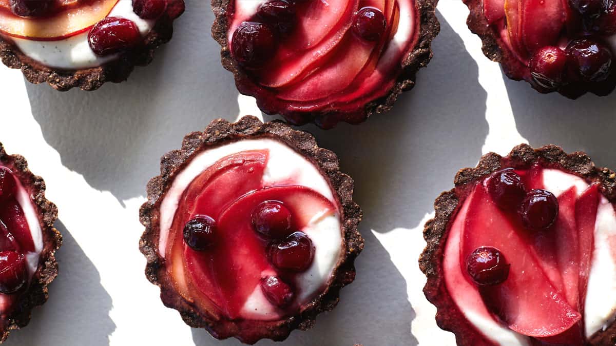 Ricotta, Cranberry, and Pear Mini Tarts (gluten-free) - Patricia Bannan, MS, RDN