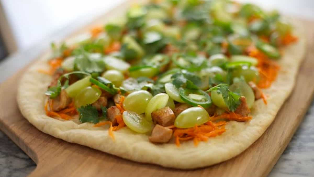 Banh Mi-Style Flatbread with California Grapes - Patricia Bannan, MS, RDN