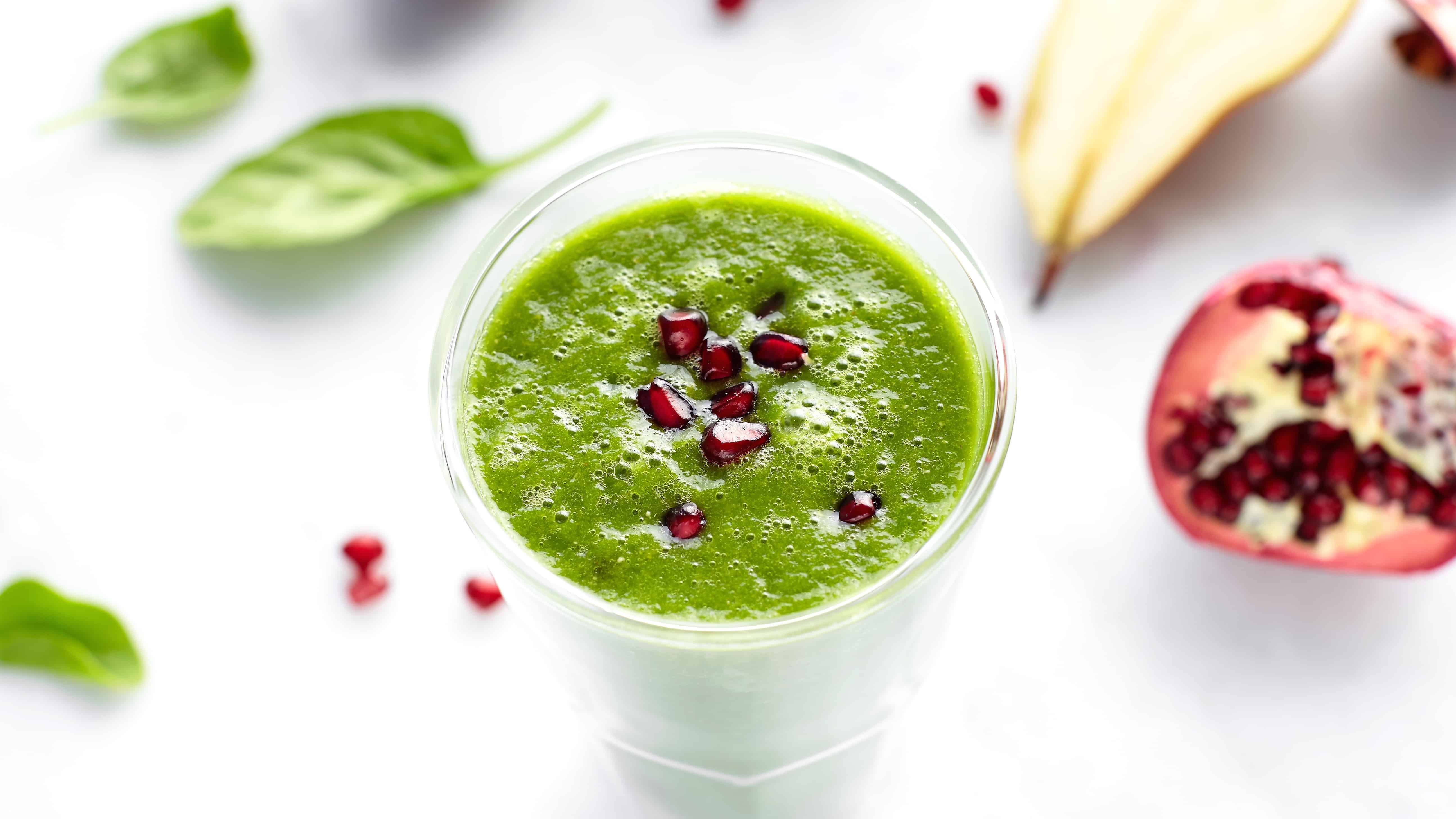 Pear and Pomegranate Green Smoothie - Patricia Bannan, MS, RDN