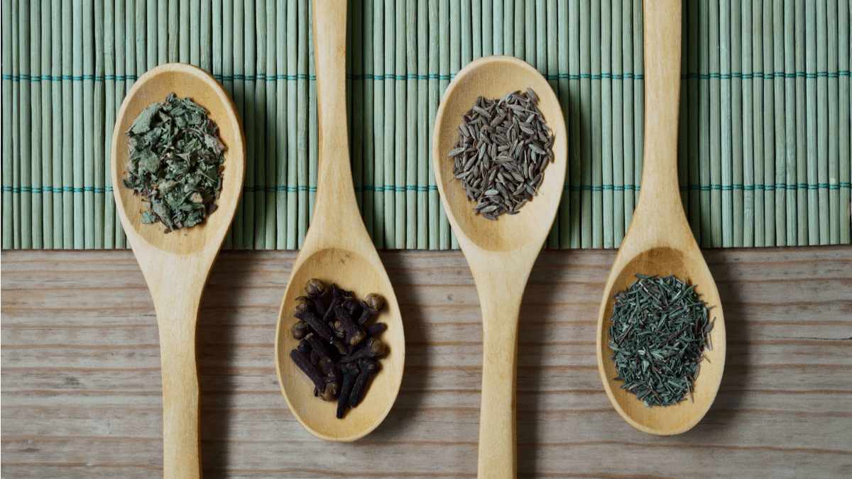 Spoons of top herbs for weight loss and health