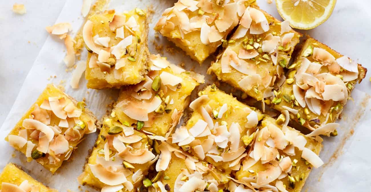 Pistachio Coconut Lemon Squares - Patricia Bannan, MS, RDN