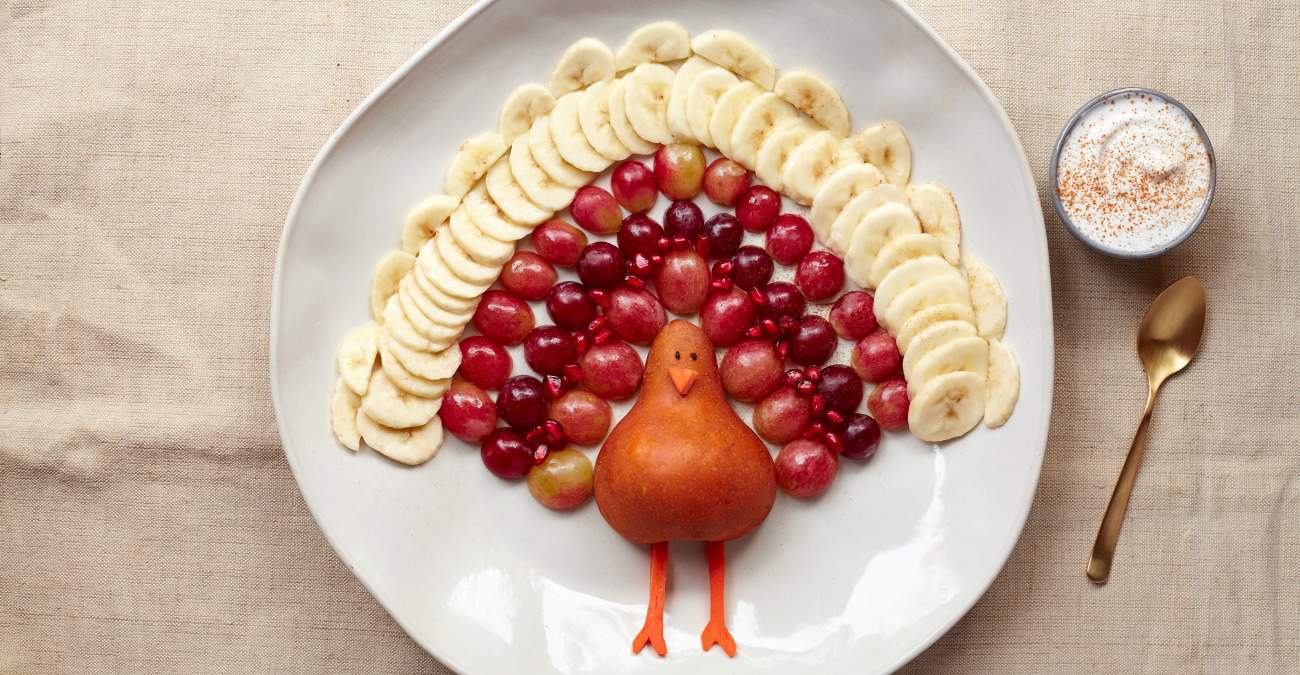 "Grapeful" Fruit Turkey with Cinnamon Yogurt Dip - Patricia Bannan, MS, RDN