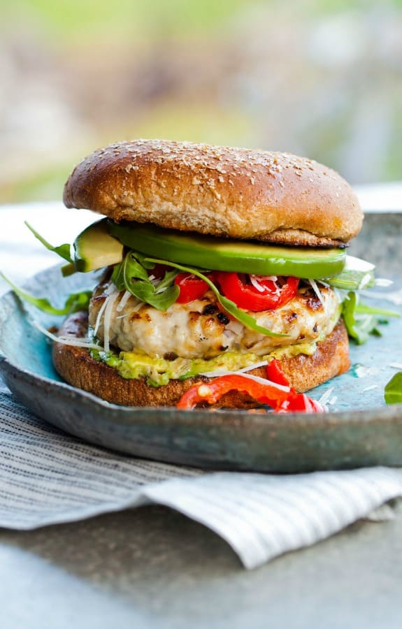 Red Chile and Stuffed Turkey Burgers