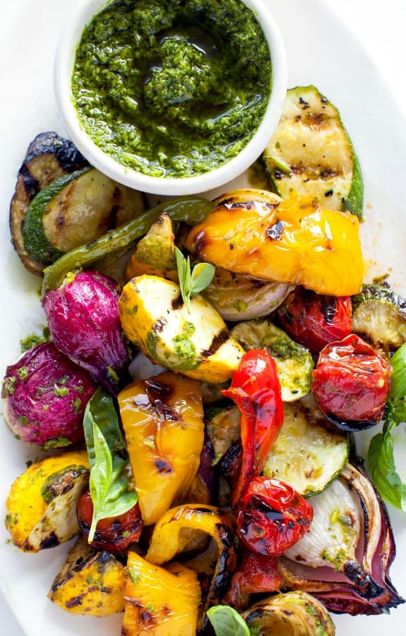 salsa verde grilled vegetables