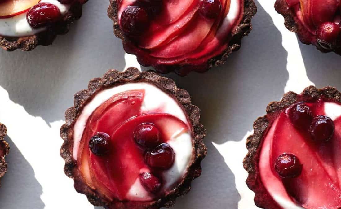 Ricotta, Cranberry, and Pear Mini Tarts (gluten-free)