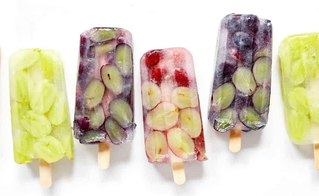 Frozen Grape Coconut Water Pops