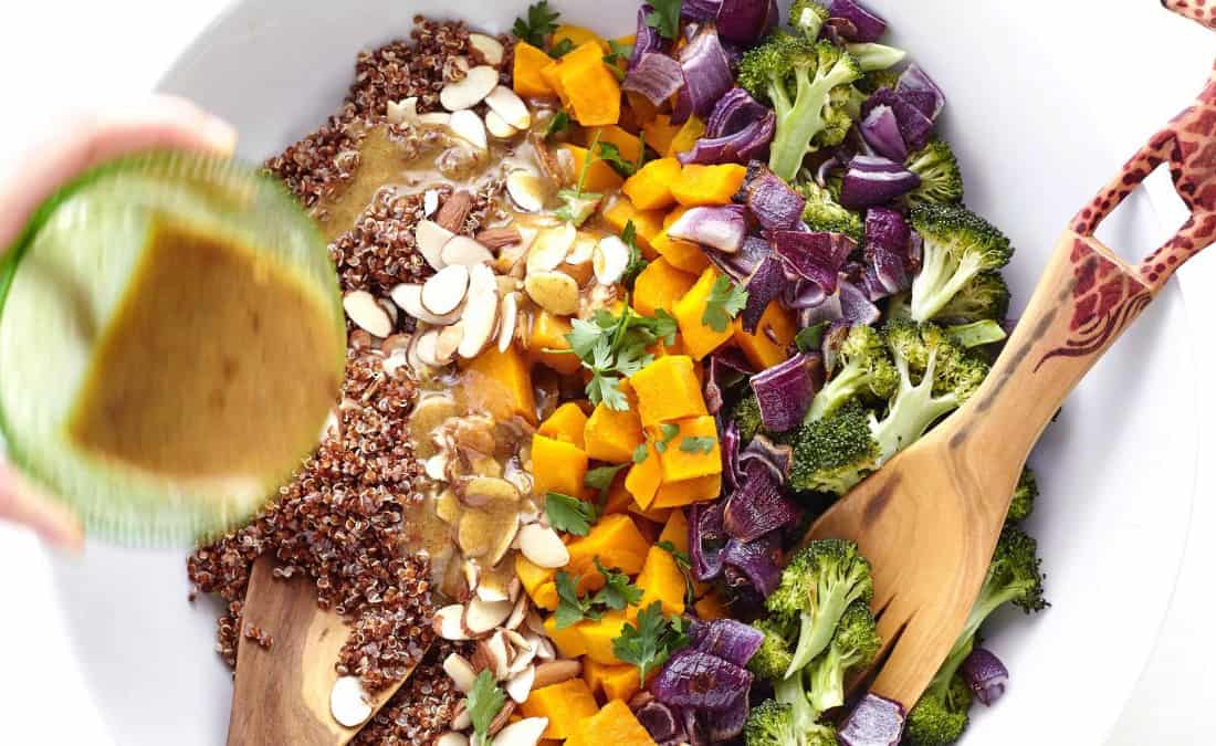 Red Kuri Squash and Quinoa Salad with Maple Dijon Dressing