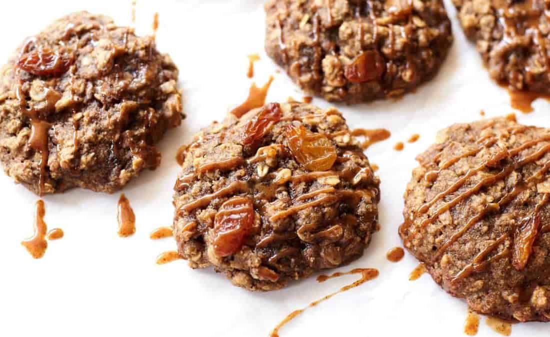 Banoffee Breakfast Cookies with Espresso Drizzle