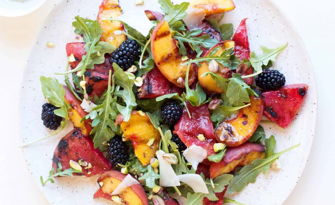 grilled peach and watermelon salad