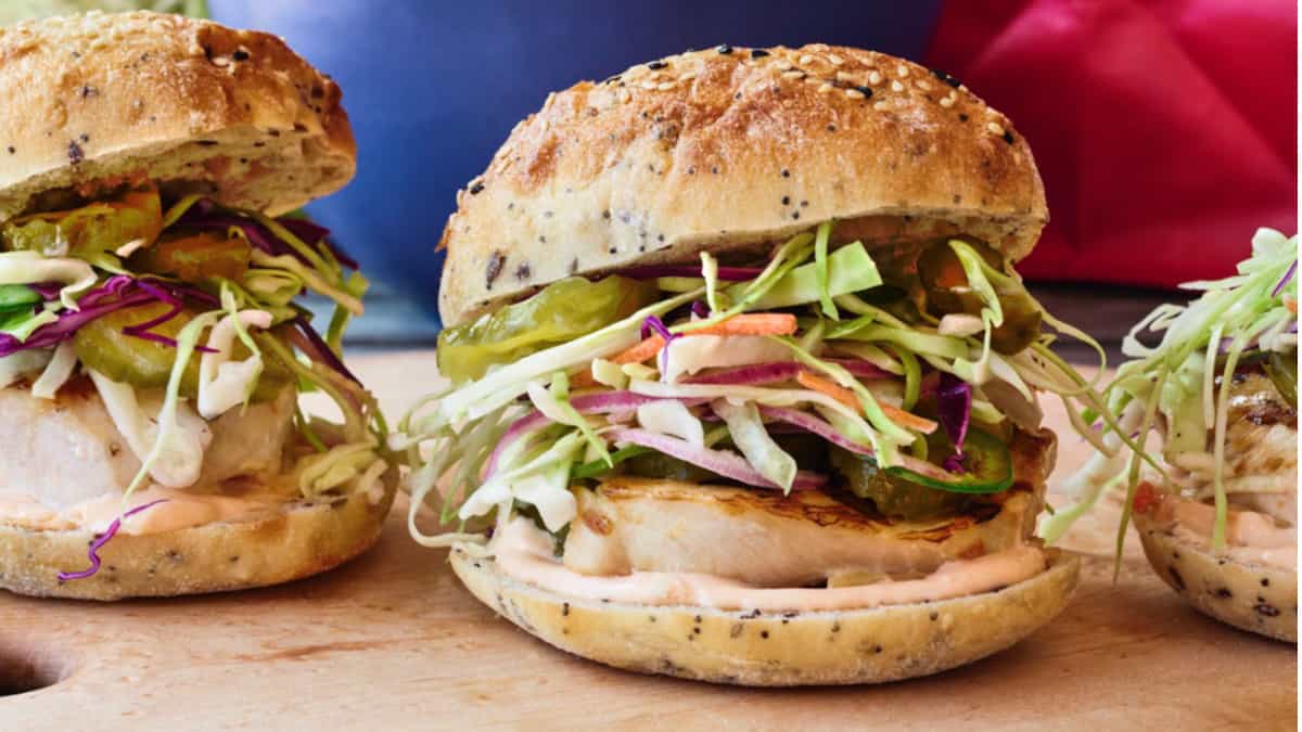 Grilled Chicken Sandwiches with Slaw and Spicy Mayo - Patricia Bannan, MS, RDN