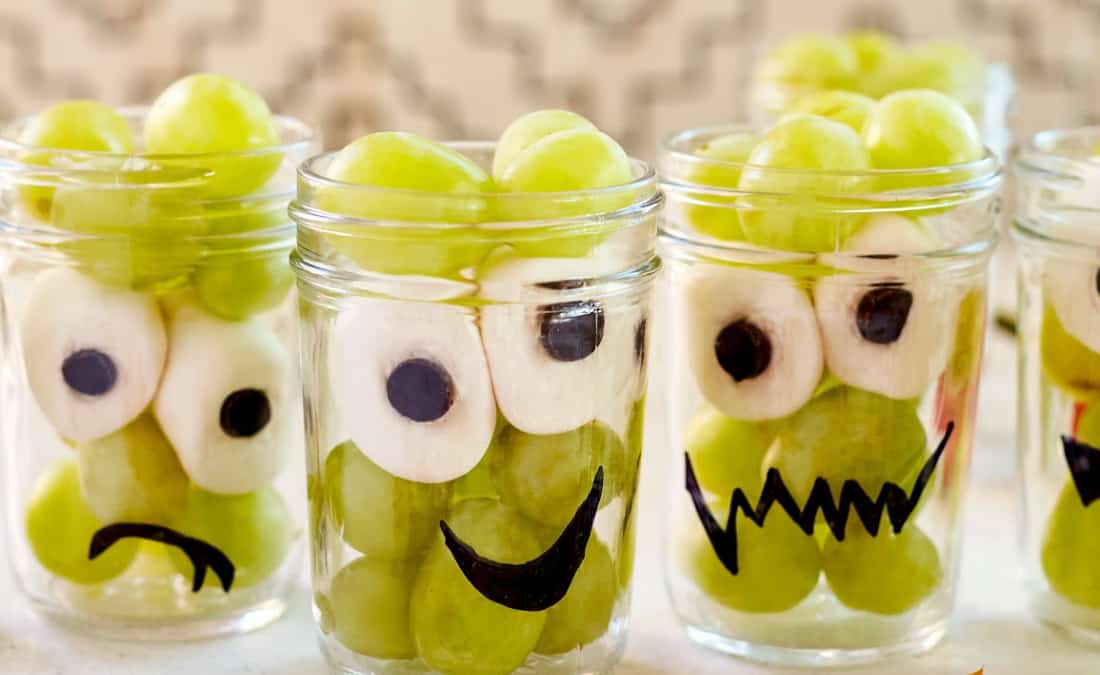 Spooky Halloween Grape Fruit Cups