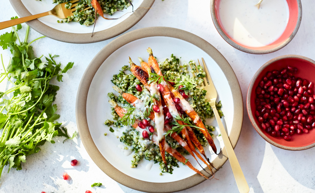 Gluten-Free Buckwheat Tabbouleh Salad with Roasted Carrots