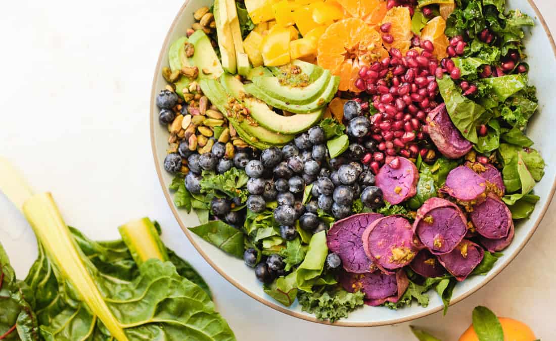 Rainbow Salad with Toasted Pistachio Citrus Vinaigrette