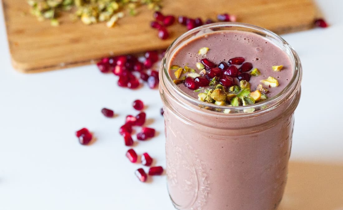 Pomegranate Cacao Breakfast Milkshake