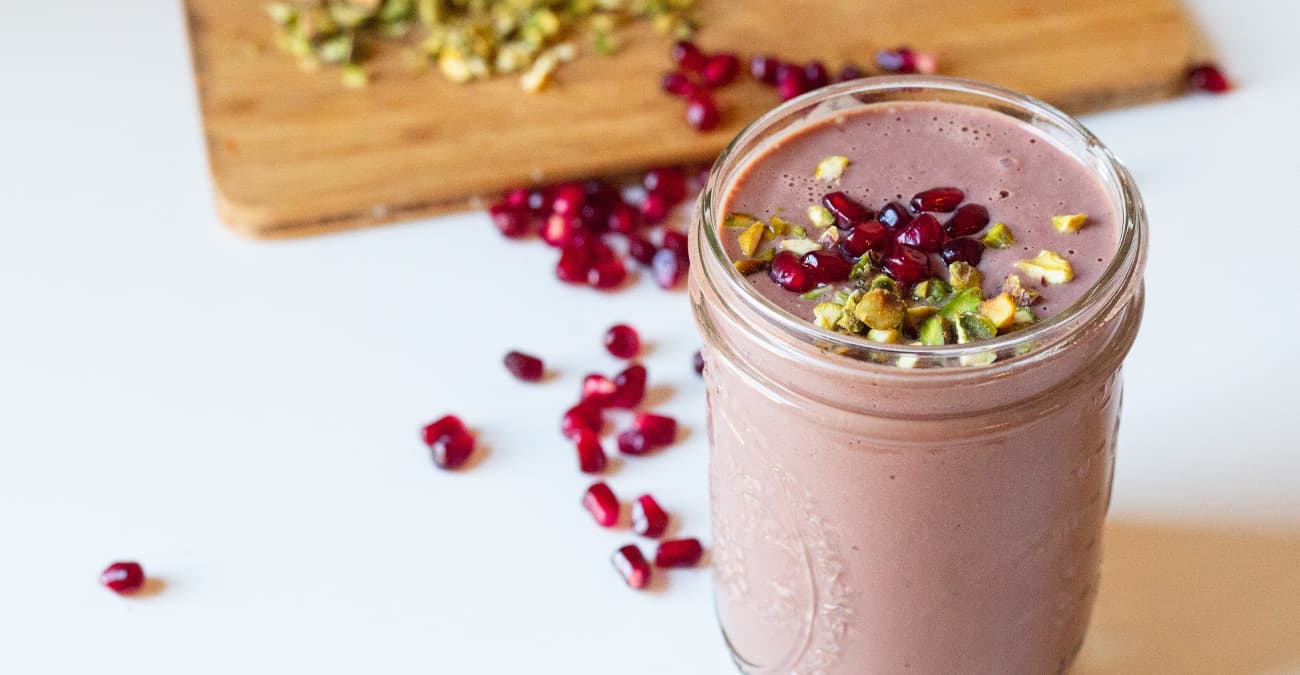 Pomegranate Cacao Breakfast Milkshake - Patricia Bannan, MS, RDN