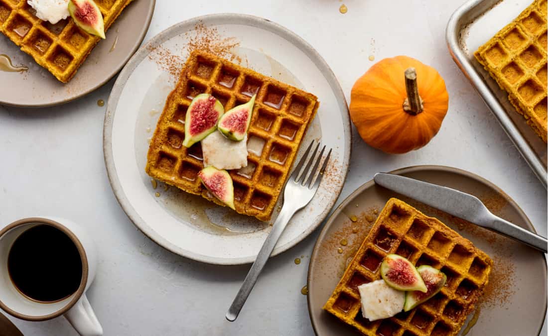 pumpkin spice waffles with fig