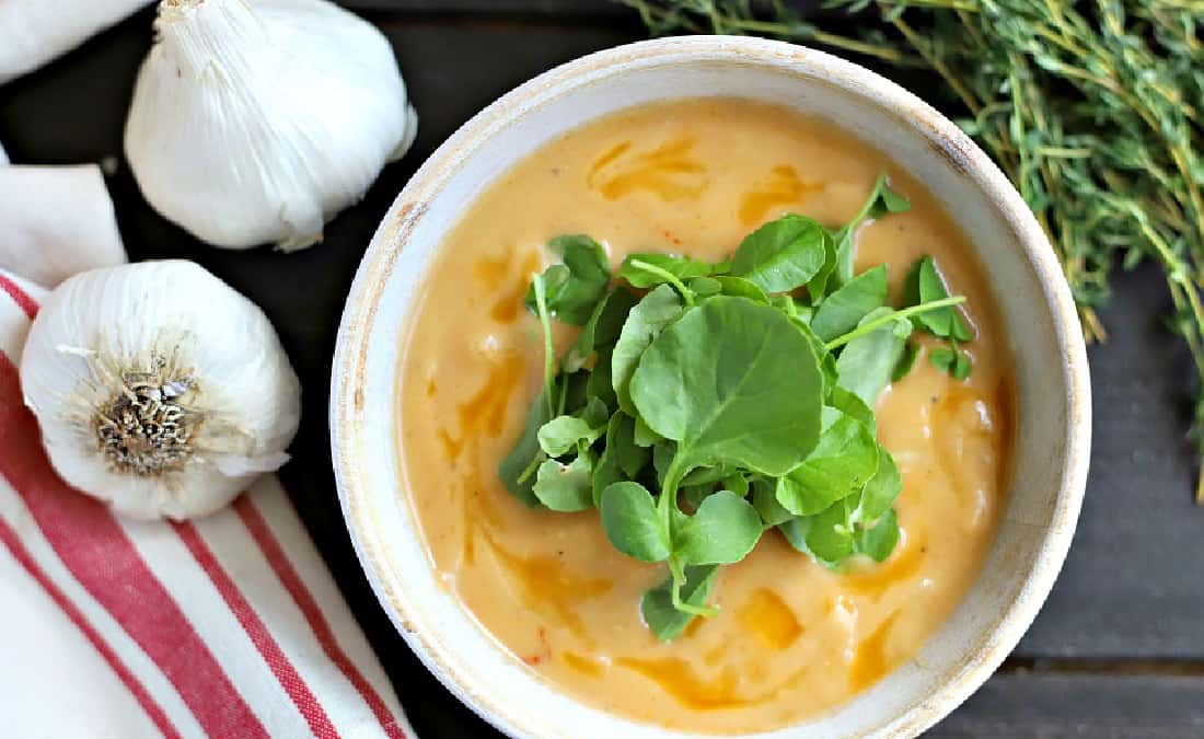 Garlic Soup with Bone Broth