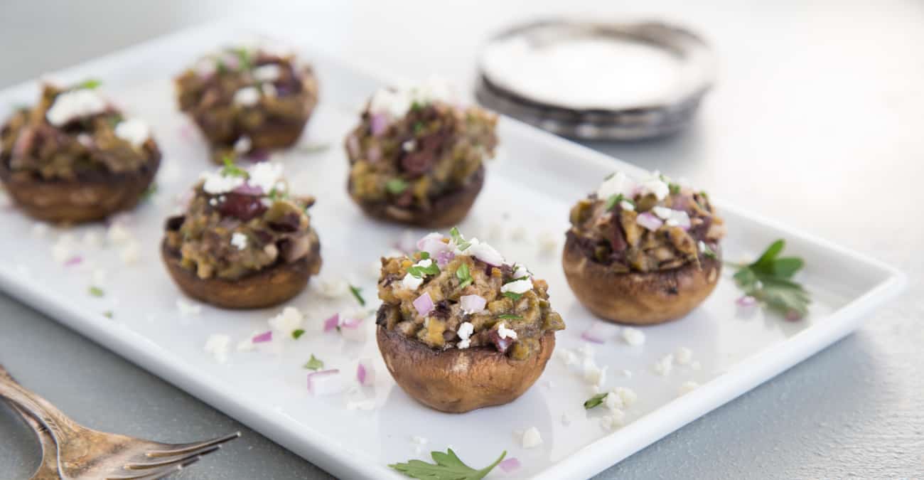 Olive and Feta Stuffed Mushrooms - Patricia Bannan, MS, RDN