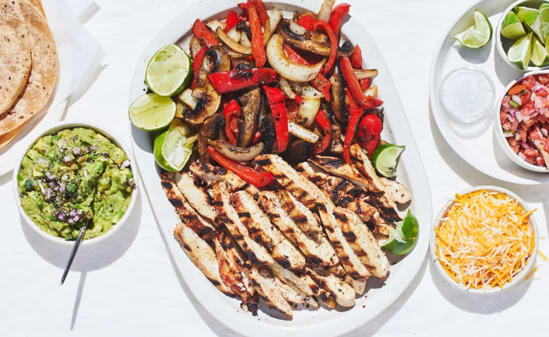 Healthy Grilled Chicken & Mushroom Fajitas