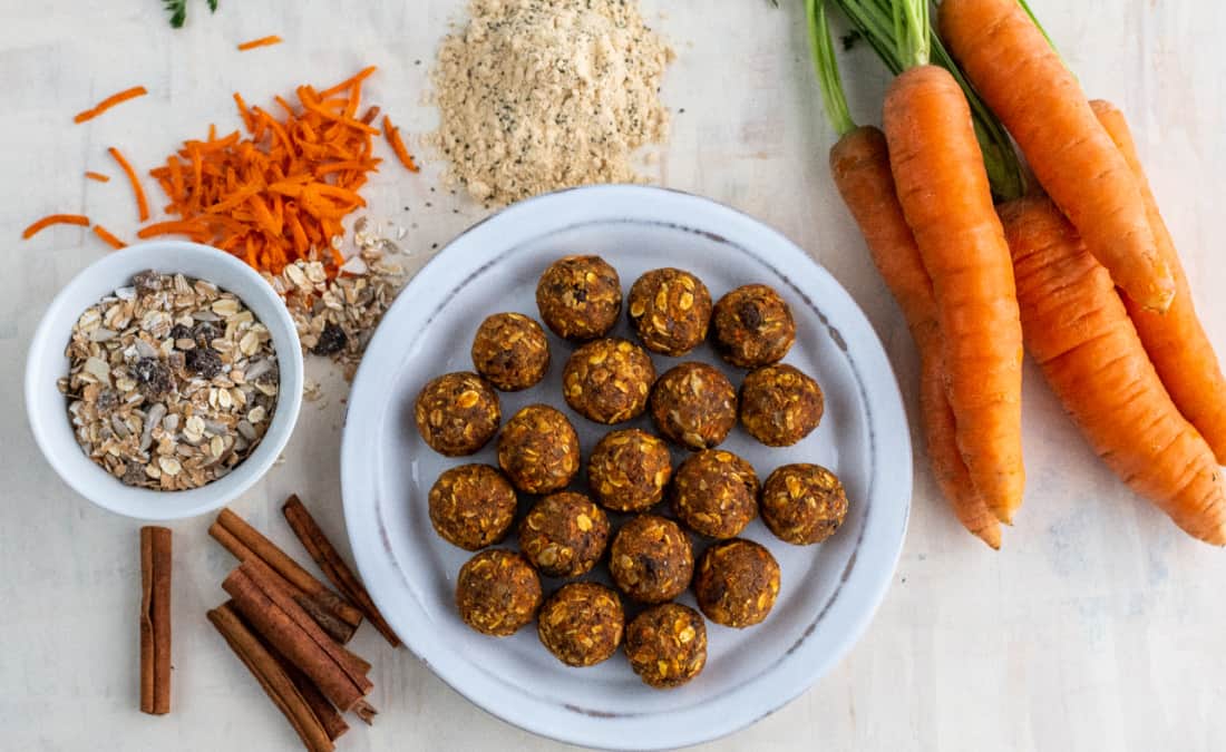 Spiced Carrot Cake Muesli Energy Poppers