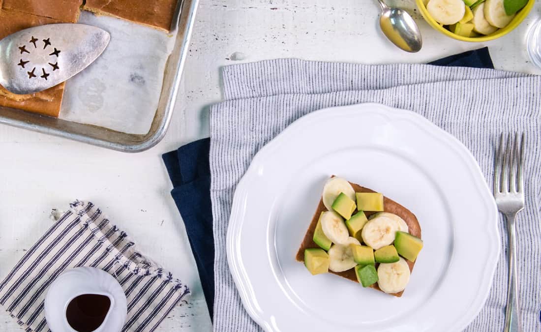 Healthy Sheet Pan Banana Avocado Pancakes