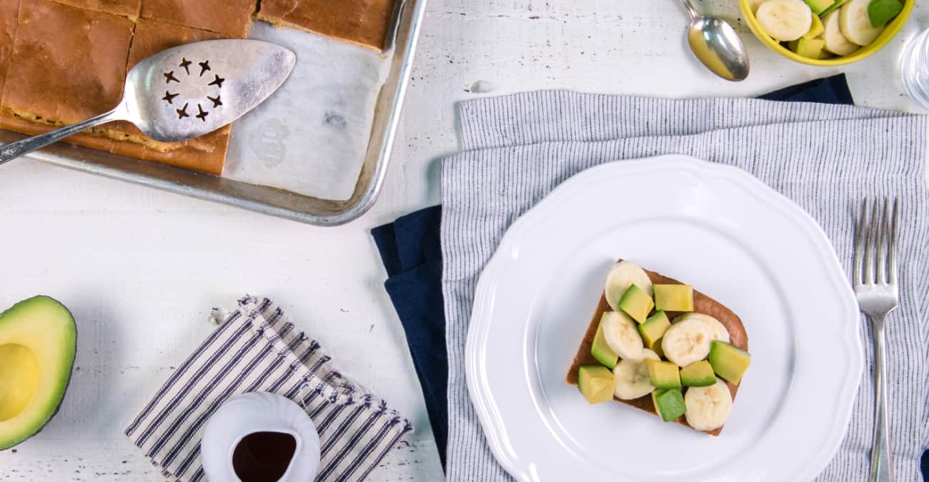 Healthy Sheet Pan Banana Avocado Pancakes - Patricia Bannan, MS, RDN