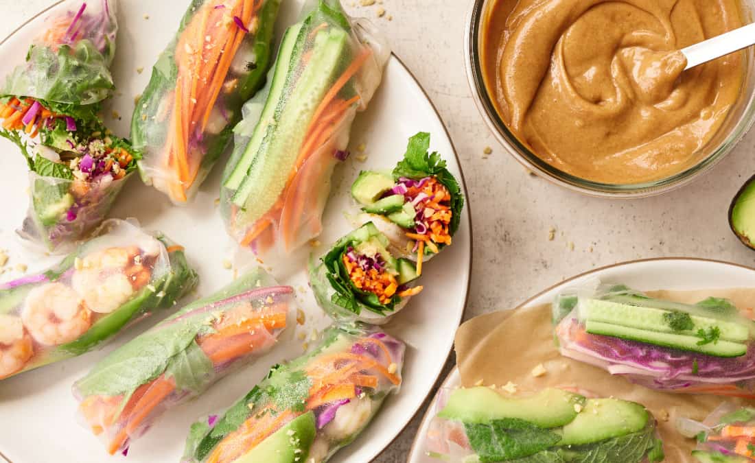 Thai Shrimp Rolls with Sweet Chili Peanut Sauce