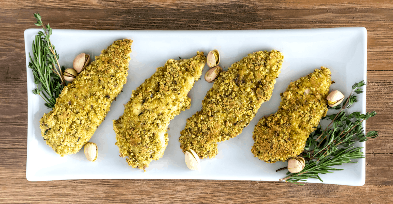 Baked Crispy Pistachio Coconut Chicken Tenders - Patricia Bannan, MS, RDN