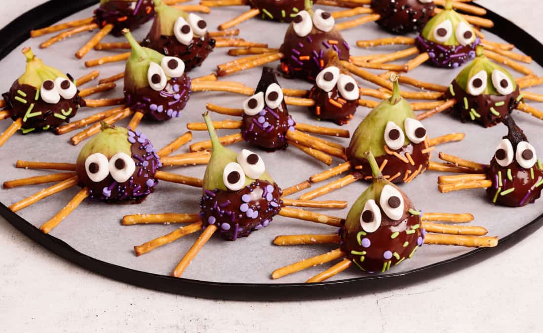 Spooky Pretzel Spider Snacks with California Figs