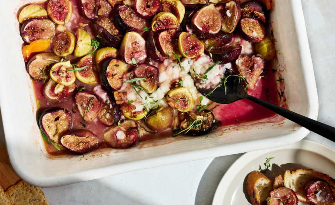 Baked Feta Dip with Figs and Fresh Herbs