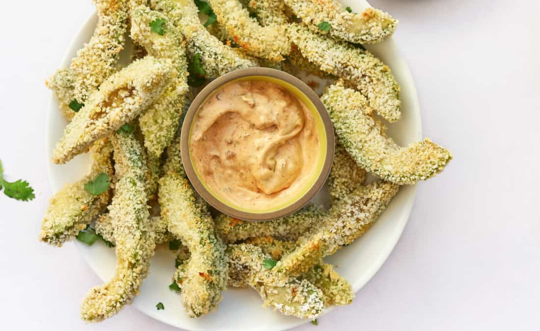 Baked Avocado Fries with Chipotle Ranch Dip