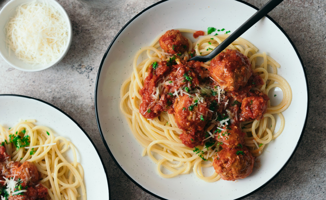 Mushroom and Beef Meatballs with Three-Ingredient Red Sauce