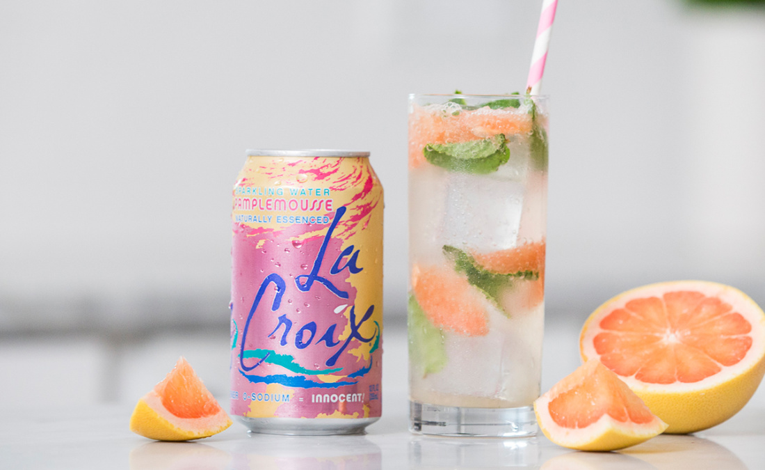 Pamplemousse Mojito Mocktail with lacroix joy bauer