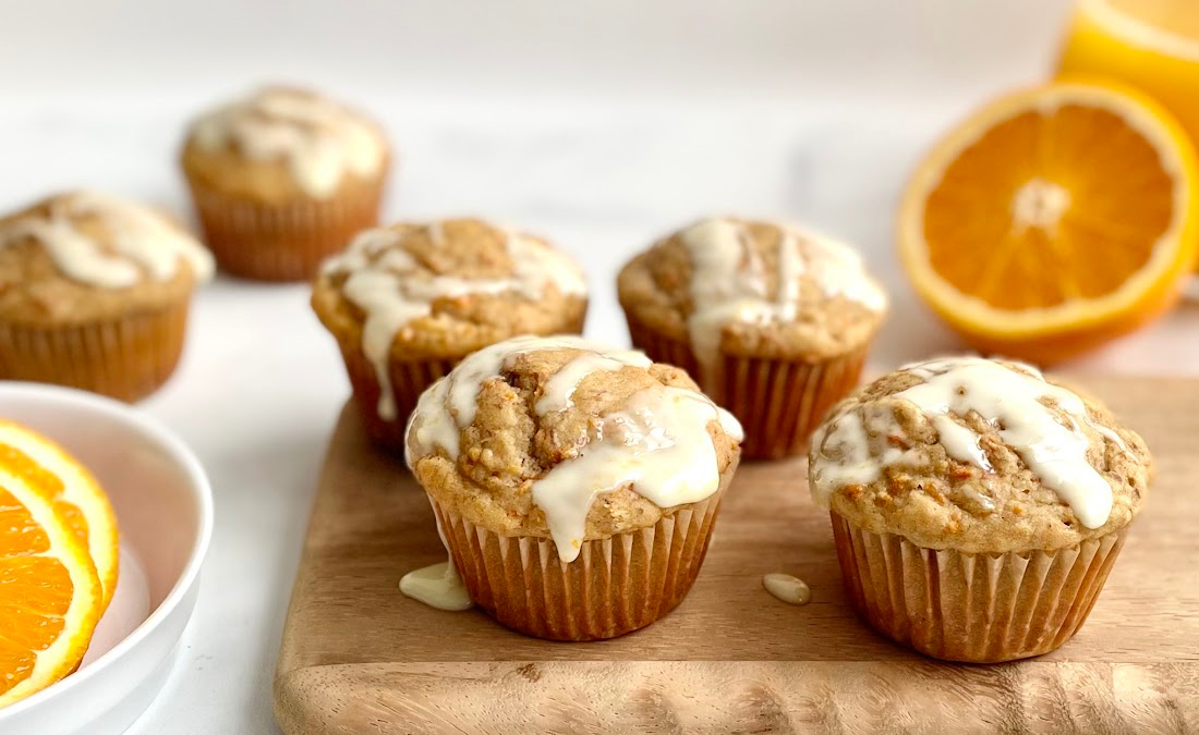 Orange Breakfast Muffins with Orange-Infused Glaze