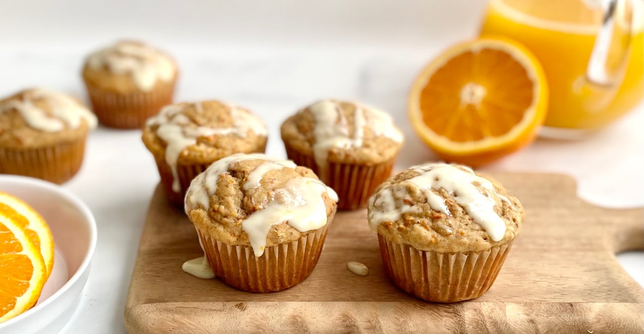 Orange Breakfast Muffins with Orange-Infused Glaze - Patricia Bannan, MS, RDN