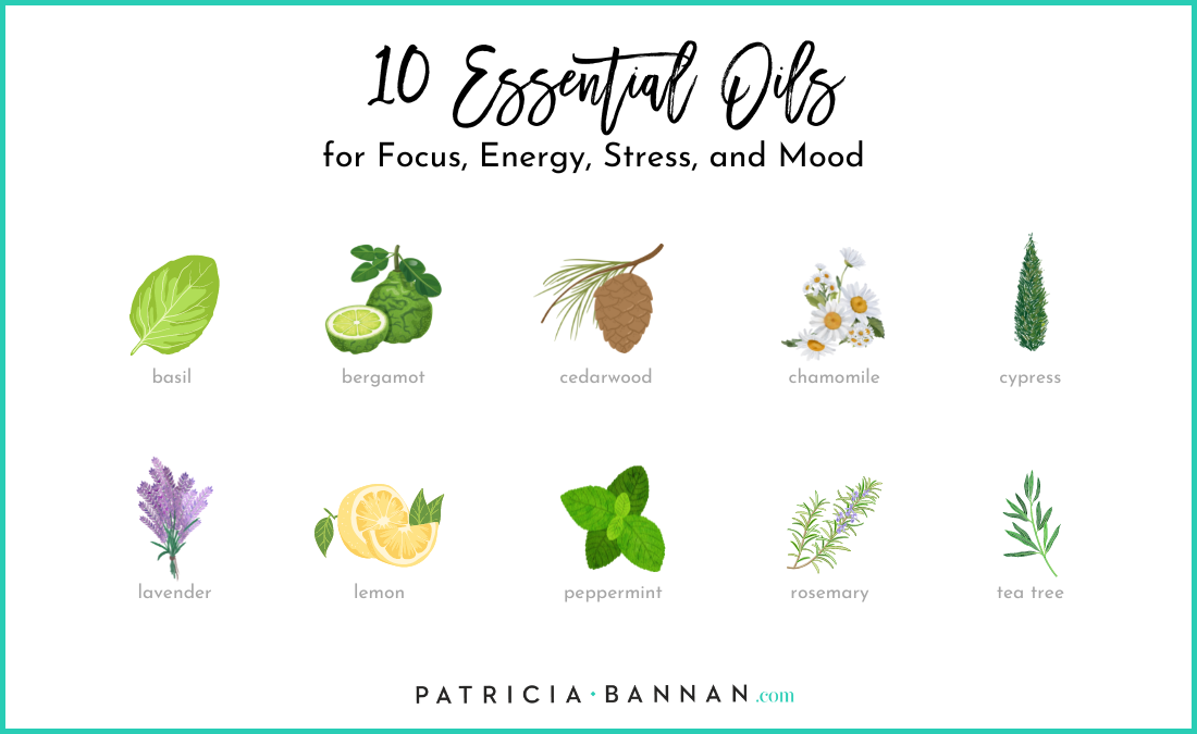 essential oils for focus energy stress and mood