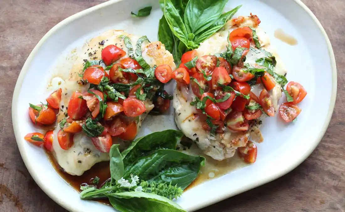 Easy Bruschetta Chicken Bake