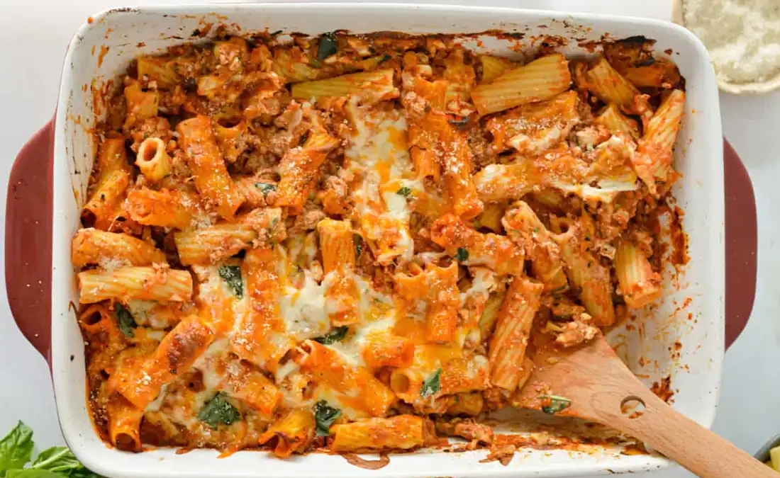 baked pasta bake with sausage