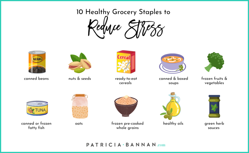 10 Healthy Grocery Staples to Reduce Stress - Patricia Bannan, MS, RDN