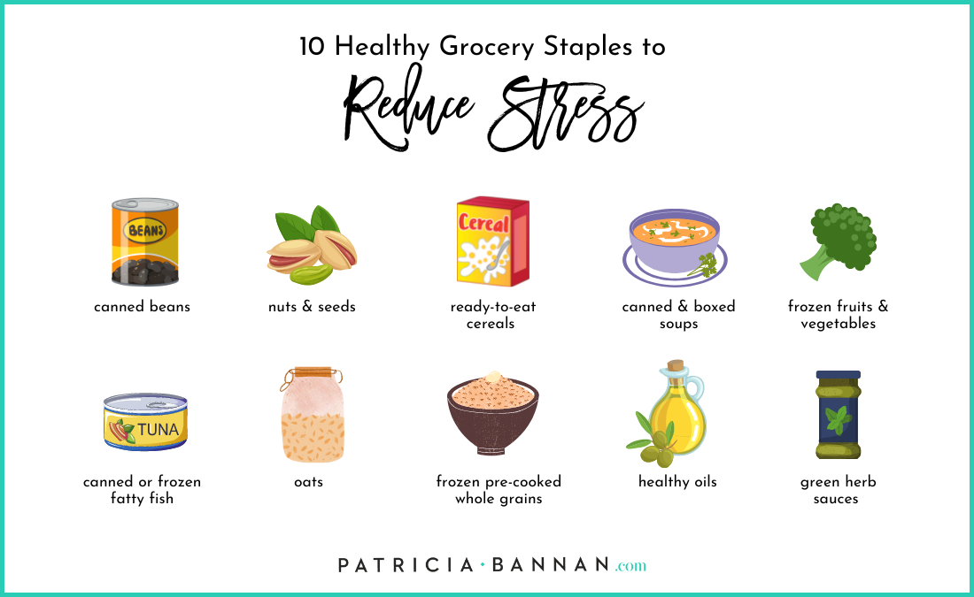 10 Healthy Grocery Staples to Reduce Stress Patricia Bannan, MS, RDN