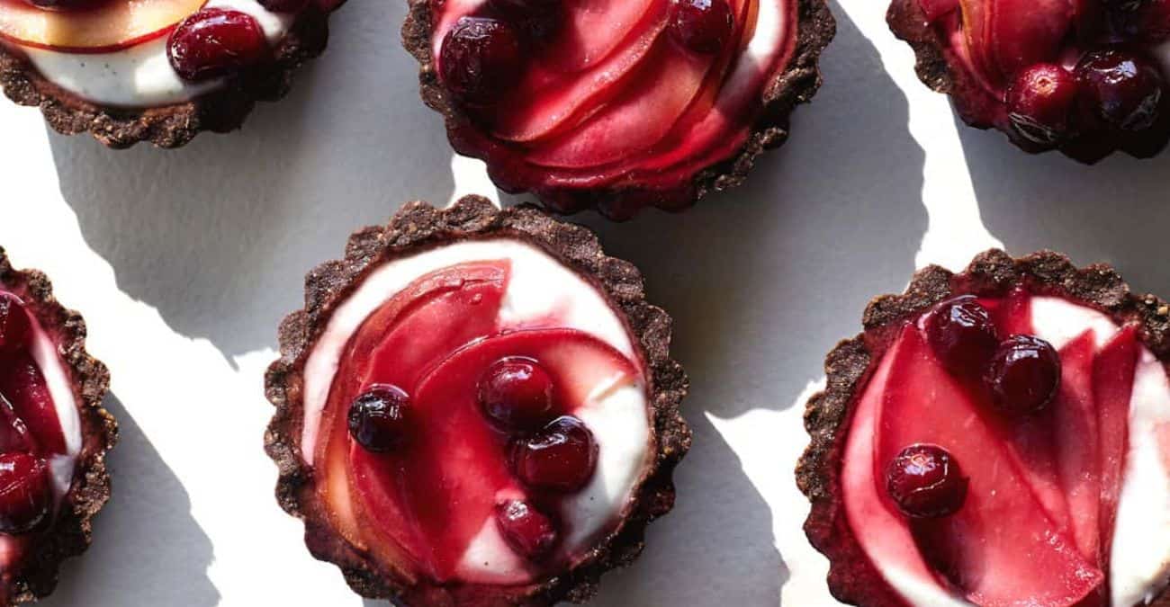 Ricotta, Cranberry, and Pear Mini Tarts (gluten-free)