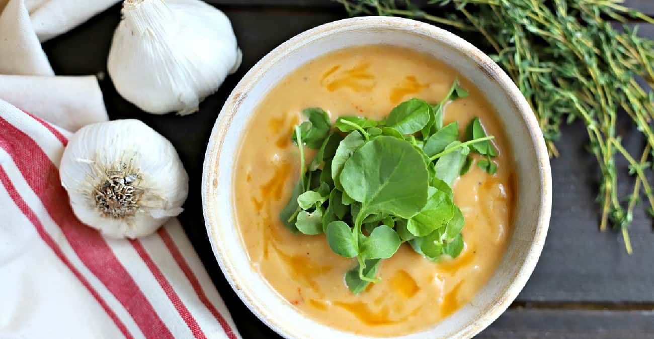 Garlic Soup with Bone Broth