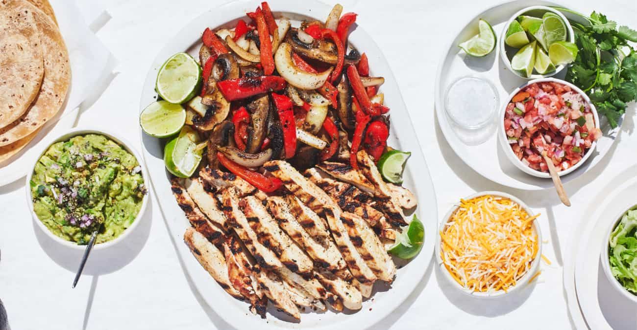 Healthy Grilled Chicken & Mushroom Fajitas