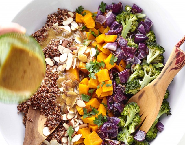Red Kuri Squash and Quinoa Salad with Maple Dijon Dressing