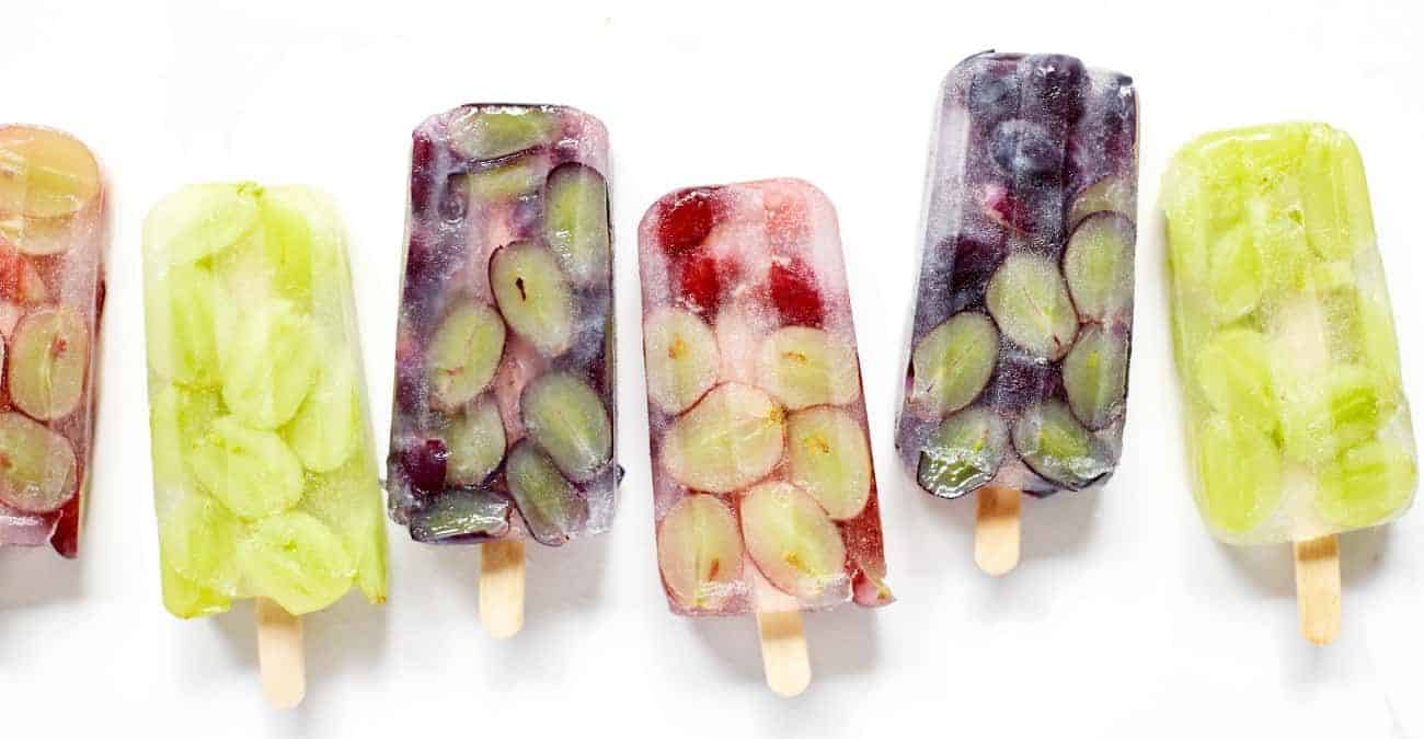 Frozen Grape Coconut Water Popsicles