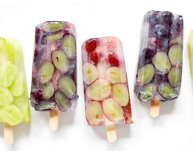 Frozen Grape Coconut Water Popsicles