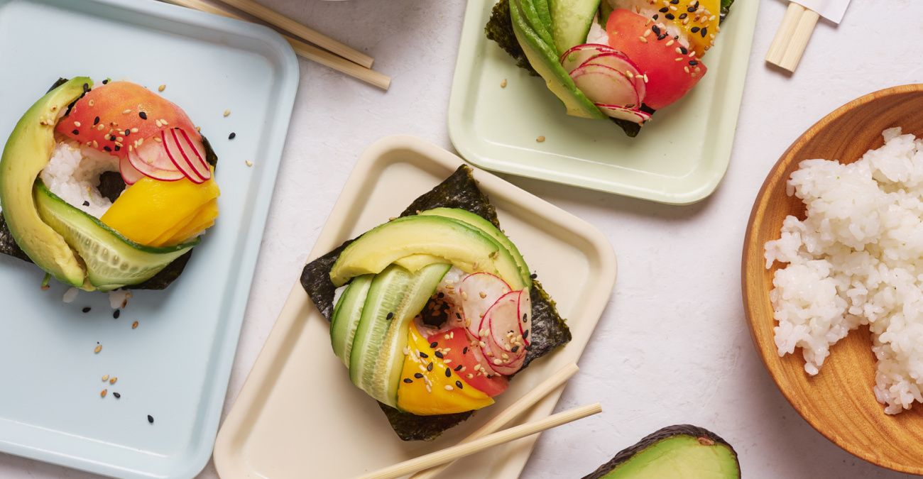 Avocado and Veggie Sushi Mini “Donuts”