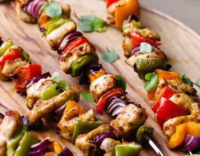 Honey Lime Grilled Chicken and Vegetable Kebabs