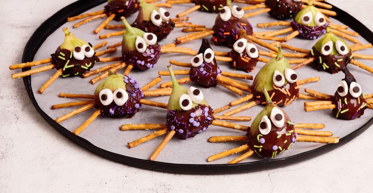 Spooky Pretzel Spider Snacks with California Figs