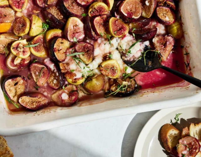 Baked Feta Dip with Figs and Fresh Herbs
